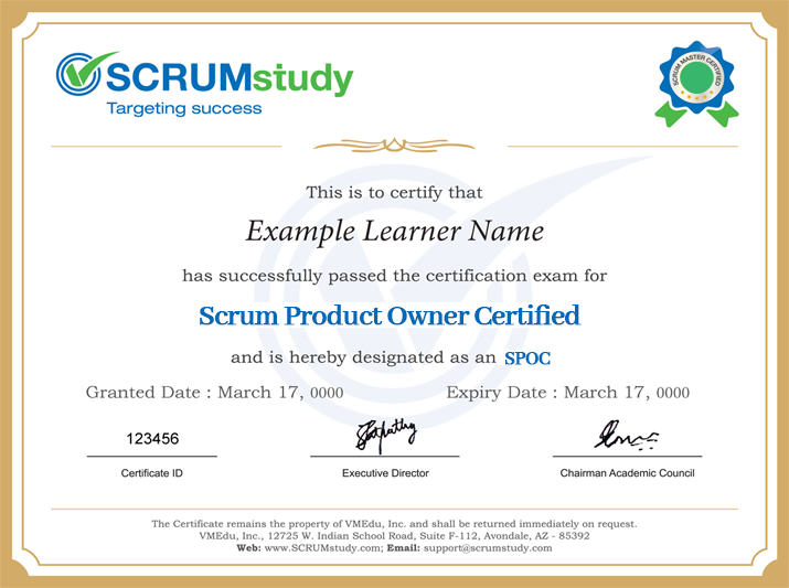 Scrum Product Owner Certified (SPOC®)