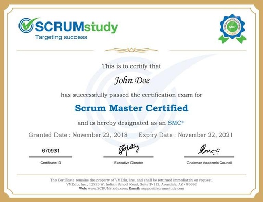 Scaled Scrum Master Certified (SSMC™)